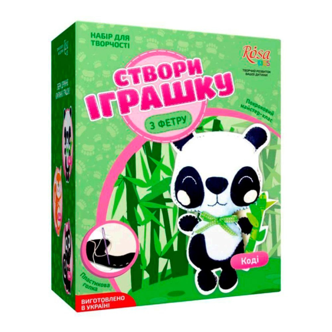 Наборы для творчества - Набор Создай игрушку из фетра панда Коди ROSA KIDS  (N000235)#3