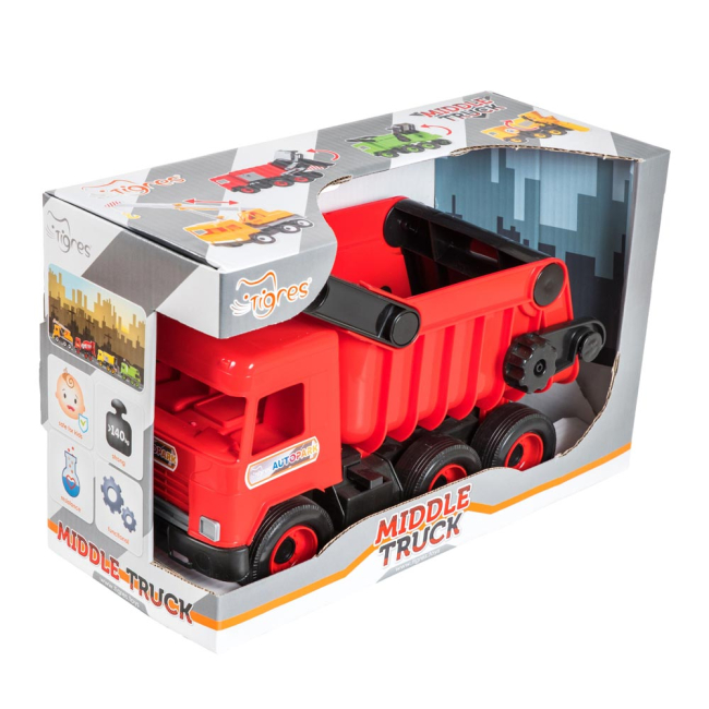 Машинки для малышей - Машинка Tigres Middle truck Красный самосвал (39486)#3