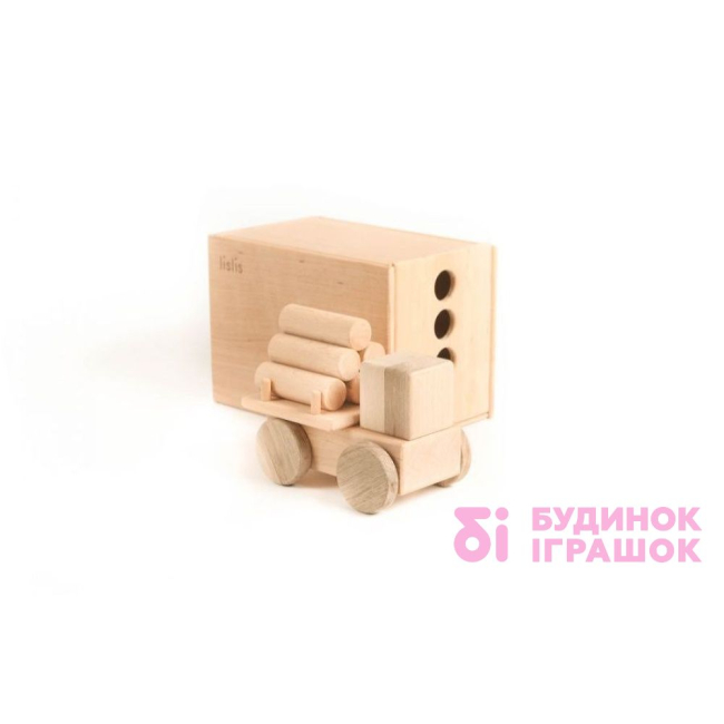 Конструкторы с уникальными деталями - Игрушка из древесины Лесовоз Малый Lislis (01 МЛ 0006)#3