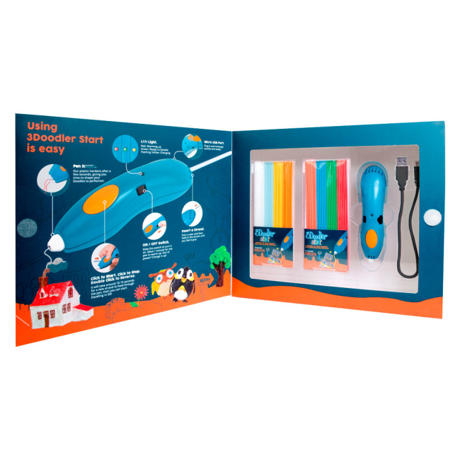 3D-ручки - 3D-ручка 3Doodler Start Креатив голубая (3DS-ESST-MULTI-R-17)#3