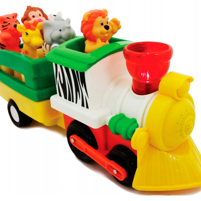 Фигурки животных - Игровой набор Kiddieland Паровоз Лимпопо на украинском со световым эффектом (056903)#3