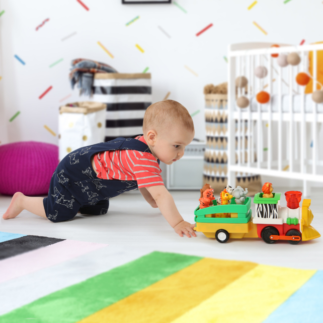 Фигурки животных - Игровой набор Kiddieland Паровоз Лимпопо на украинском со световым эффектом (056903)#6