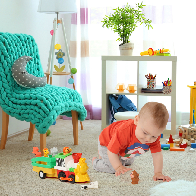 Фигурки животных - Игровой набор Kiddieland Паровоз Лимпопо на украинском со световым эффектом (056903)#8