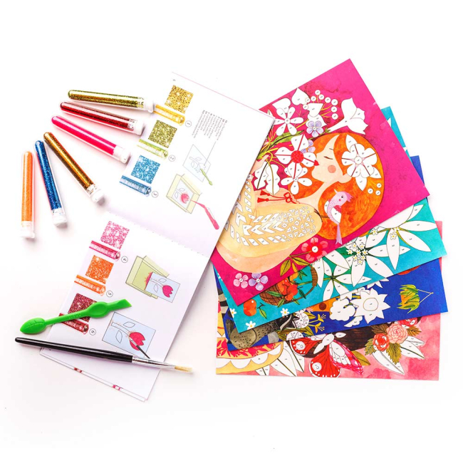 Товари для малювання - Набір для малювання блискітками DJECO Аромат квітів (DJ09508)#2