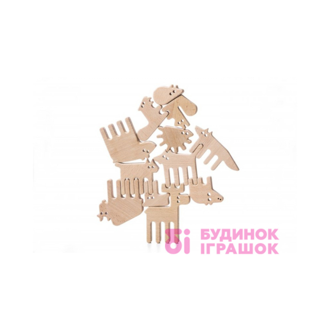 Конструктори з унікальними деталями - Дерев'яна іграшка Лісові звірі Lislis в мішечку (02 ЛЗ 0001)#3