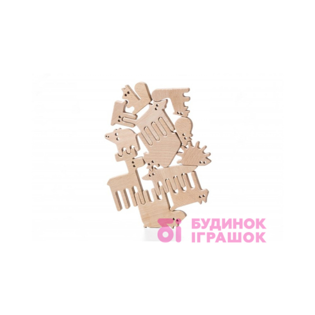 Конструктори з унікальними деталями - Дерев'яна іграшка Лісові звірі Lislis в мішечку (02 ЛЗ 0001)#4