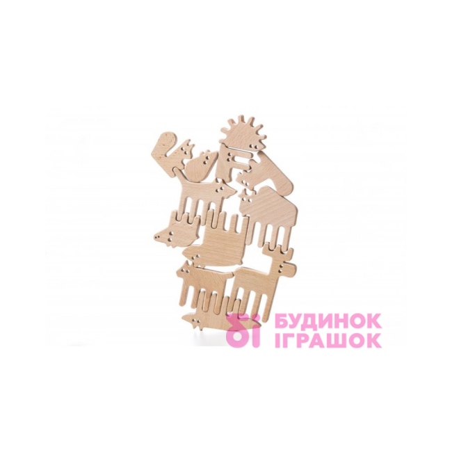 Конструктори з унікальними деталями - Дерев'яна іграшка Лісові звірі Lislis в мішечку (02 ЛЗ 0001)#5