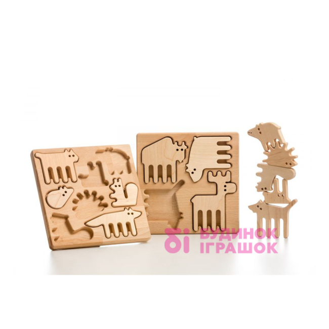 Конструктори з унікальними деталями - Дерев'яний пазл Lislis Лісові звірі (02 ЛЗ 0003)#2