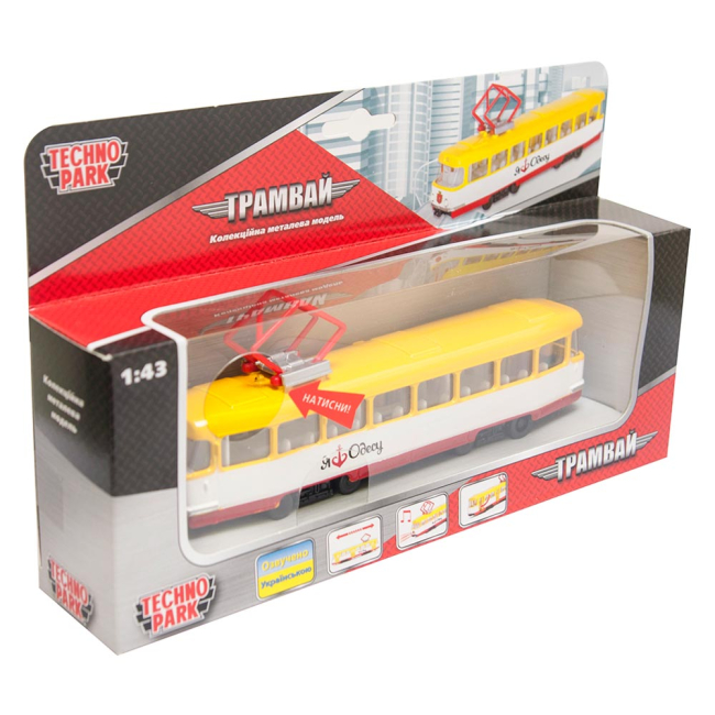 Транспорт і спецтехніка - Модель Технопарк Міський трамвай Одеса українська мова (SB-17-16WB-O)#2