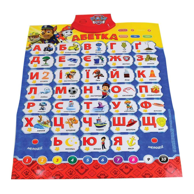 Обучающие игрушки - Интерактивный плакат Disney Paw Patrol на украинском (KI-7735)#2
