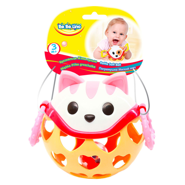 Погремушки, прорезыватели - Погремушка Bebelino Мягкий мяч Кот (58058)#2