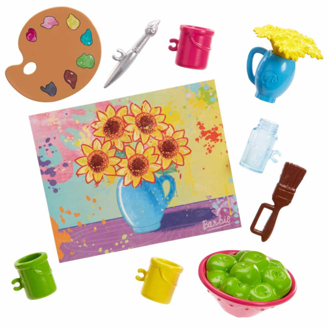 Меблі та будиночки - Набір Barbie На роботі Арт Студія (FJB25/FJB26)#2