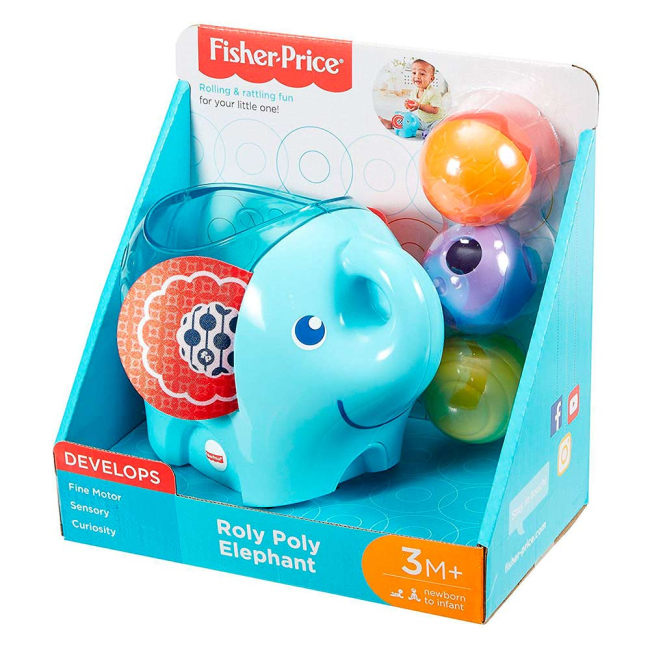 Развивающие игрушки - Сортер Fisher-Price Слоник-неваляшка с шариками (DYW57)#2