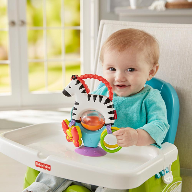 Погремушки, прорезыватели - Игрушка на присоске Fisher-Price Зебра (FGJ11)#3