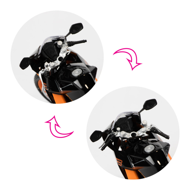 Автомодели - Игрушка мотоцикл Автопром металл оранжевый (7750) #4