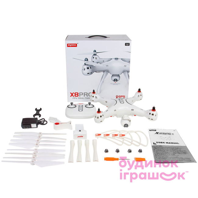 Радіокеровані моделі - Квадрокоптер X8 X8PRO білий 50 cм (Х8PRO)#3