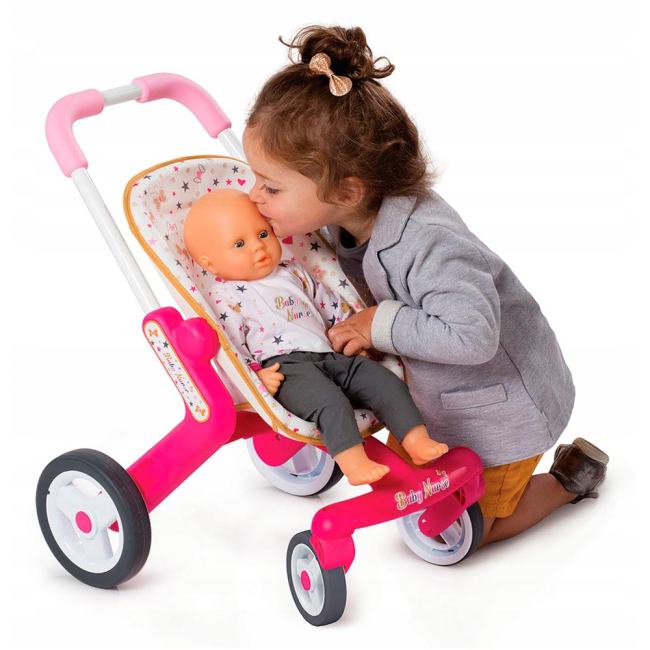 Транспорт і улюбленці - Коляска Smoby Baby Nurse для прогулянок з поворотними колесами (251223)#4