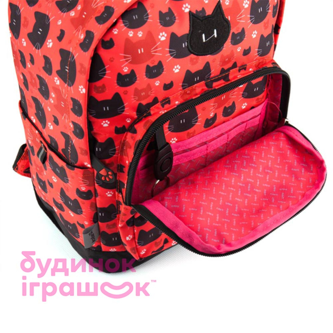 Рюкзаки та сумки - Рюкзак дошкільний Kite з вушками котика червоний (K18-539XS-1)#4