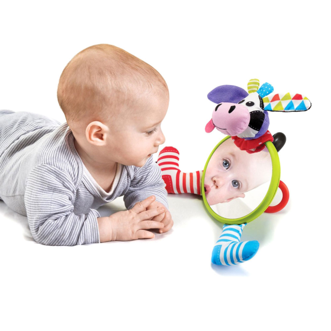 Подвески, мобили - Игрушка на коляску Yookidoo Мое первое зеркальце Коровка (40144)#3