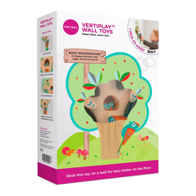 Розвивальні іграшки - Настінна іграшка Oribel Veritiplay Зайнятий дятел (OR802-90001)#2