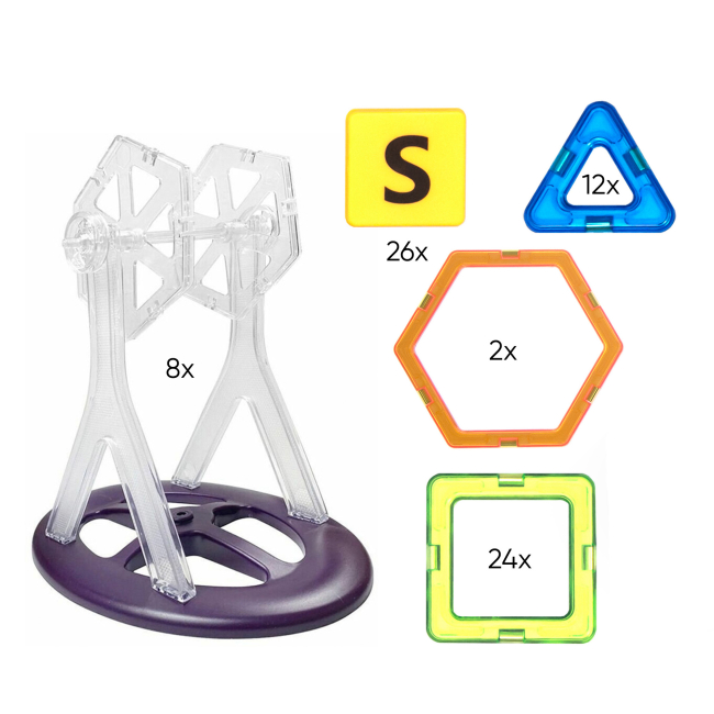Магнітні конструктори - Конструктор Magplayer Магнітний набір 72 елемента (MPA-72)#7