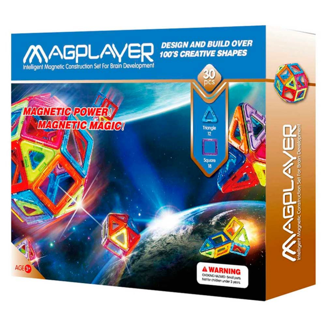 Магнітні конструктори - Конструктор Magplayer Магнітний набір 30 елементів (MPB-30)#2