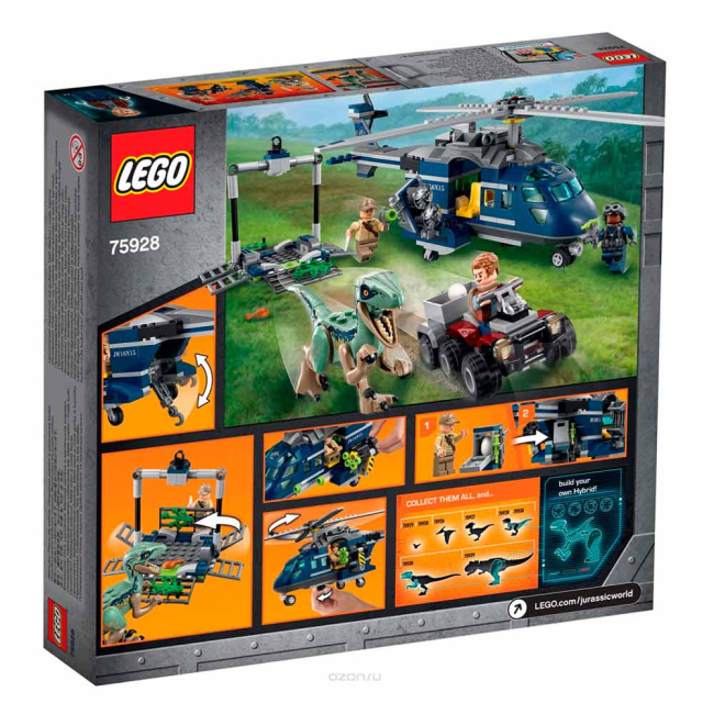 Конструктори LEGO - Конструктор LEGO Jurassic world Переслідування на гелікоптері Блу (75928)#3