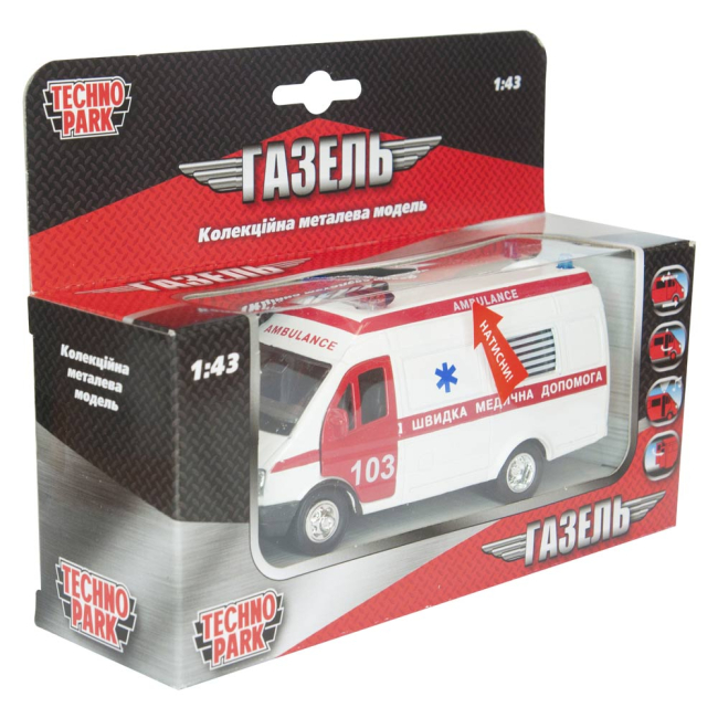 Транспорт і спецтехніка - Автомодель Технопарк Газель реанімація зі світлом і музикою (CT-1276-1U)#2
