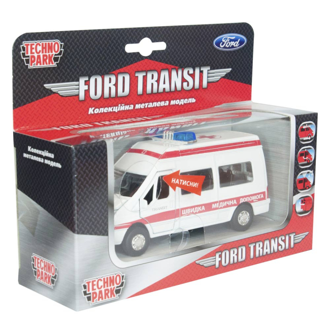 Транспорт и спецтехника - Автомодель Технопарк Ford Transit Реанимация со светом и музыкой (SB-13-02-1U)#2