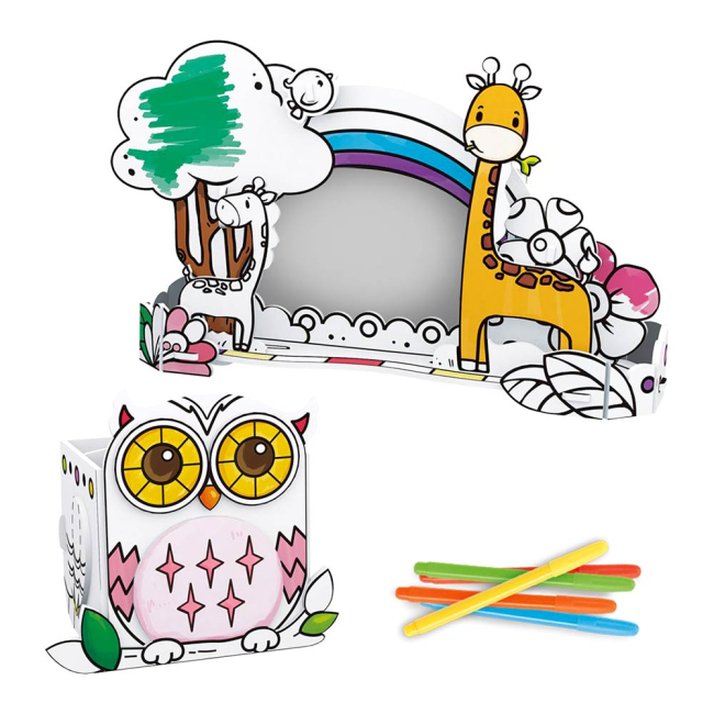 Набори для творчості - Набір-конструктор підставка для олівців сова і фоторамка жираф (P695h)#2