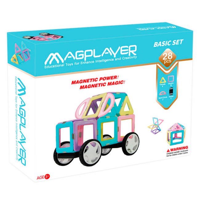 Магнитные конструкторы - Конструктор Magplayer магнитный 28 элементов (MPH2-28)#2
