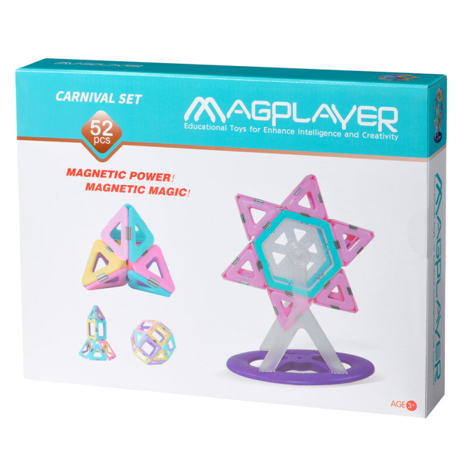 Магнитные конструкторы - Конструктор Magplayer магнитный 52 элемента (MPH2-52)#2