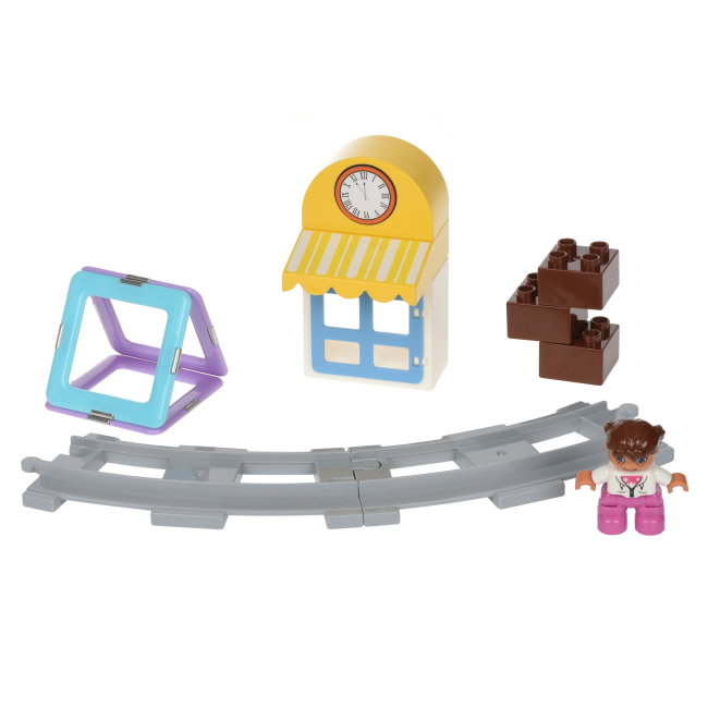 Магнітні конструктори - Конструктор Magplayer Потяг 77 елементів (MPH2-77)#3