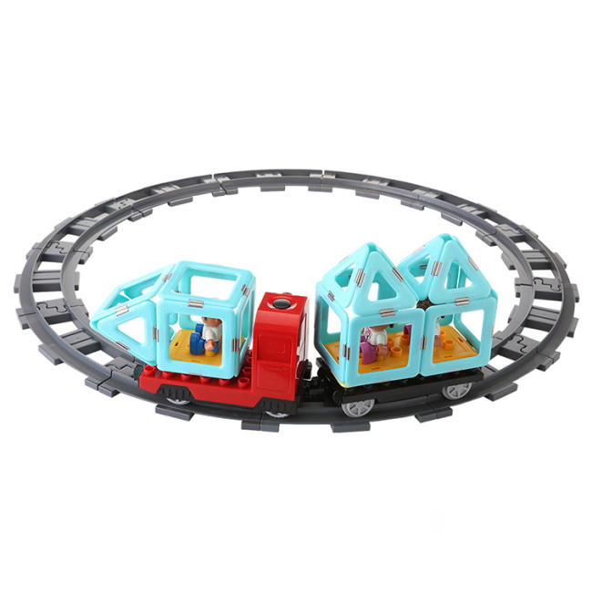 Магнітні конструктори - Конструктор Magplayer Потяг 77 елементів (MPH2-77)#4