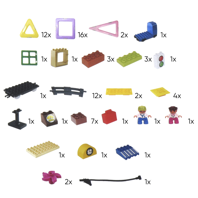 Магнітні конструктори - Конструктор Magplayer Потяг 77 елементів (MPH2-77)#5