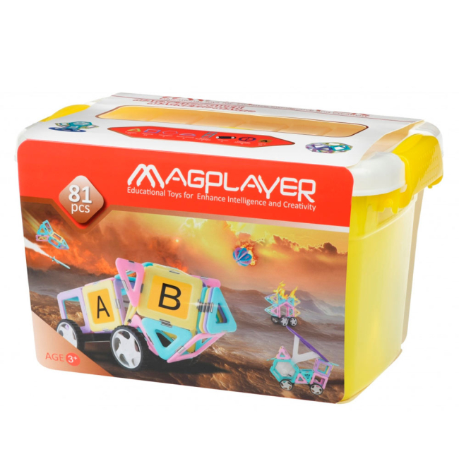 Магнитные конструкторы - Конструктор Magplayer магнитный 81 элемент в боксе (MPT2-81)#2