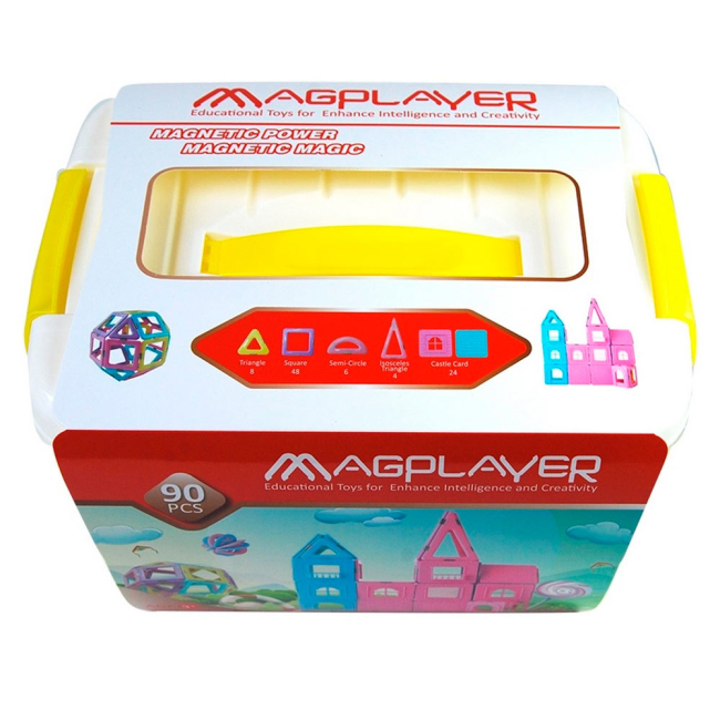 Магнитные конструкторы - Конструктор Magplayer магнитный 90 элементов в боксе (MPT2-90)#2