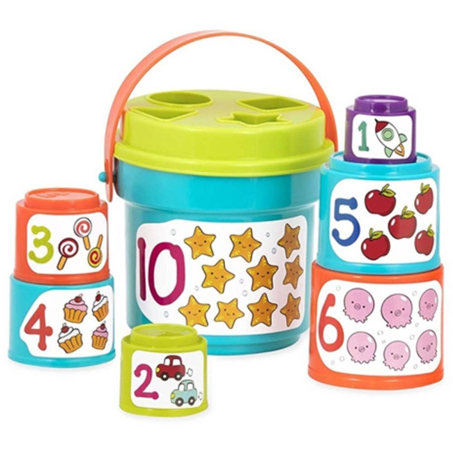 Розвивальні іграшки - Ігровий набір Battat Lite 2 в 1 Сортер-пірамідка (BT2529Z)#3