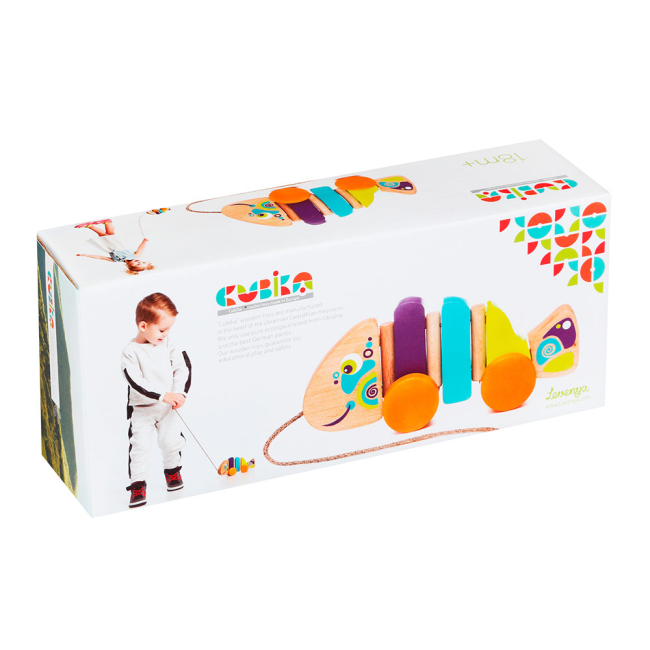 Развивающие игрушки - Игрушка-каталка Cubika Рыбка деревянная (13630)#2