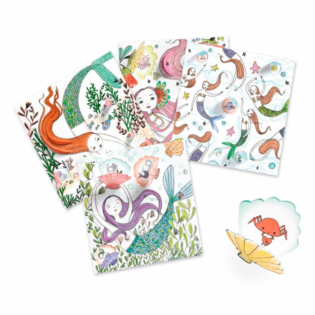 Товари для малювання - Художній комплект для малювання-розмальовка DJECO Глибоке море (DJ09628)#2