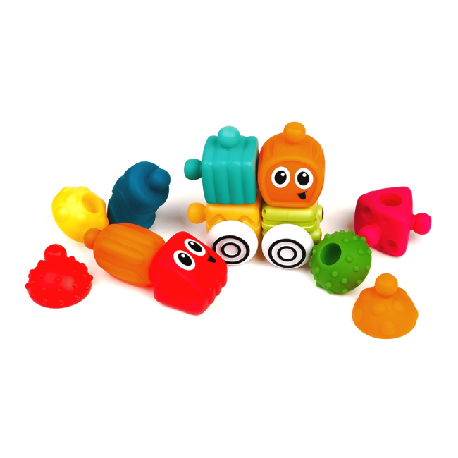 Развивающие игрушки - Конструктор Sensory Текстурные блоки 12 деталей (216406S)#3