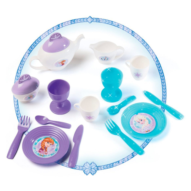 Детские кухни и бытовая техника - Набор посуды Smoby Frozen Чаепитие большой (310576)#2