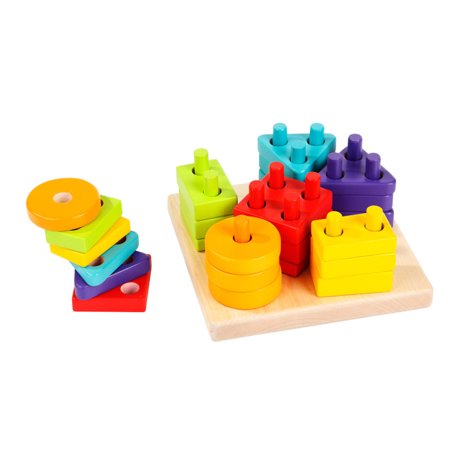 Развивающие игрушки - Деревянный конструктор Cubika Геометрический сортер (13814)#2