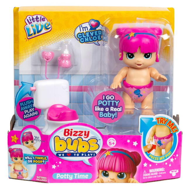 Куклы - Интерактивная кукла Moose Bizzy Bubs Chloe ходит на горшок (28754)#2