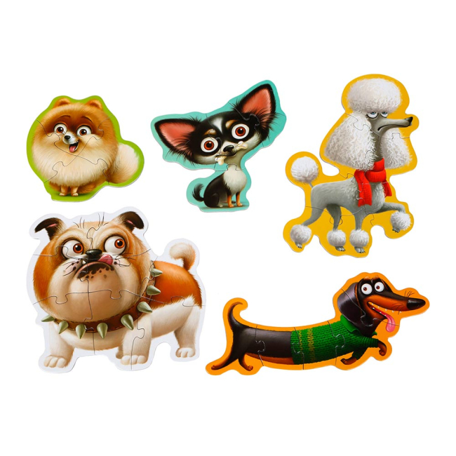 Пазлы - Пазл Puzzlika 5-в-1 Собачки (14248)#2