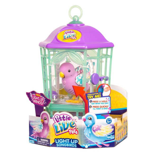 Фигурки животных - Интерактивная игрушка Little Live Pets Птичка в клетке Радужное сияние (28547)#3