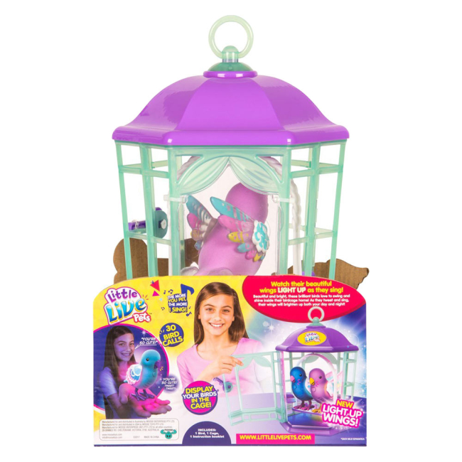 Фигурки животных - Интерактивная игрушка Little Live Pets Птичка в клетке Радужное сияние (28547)#4