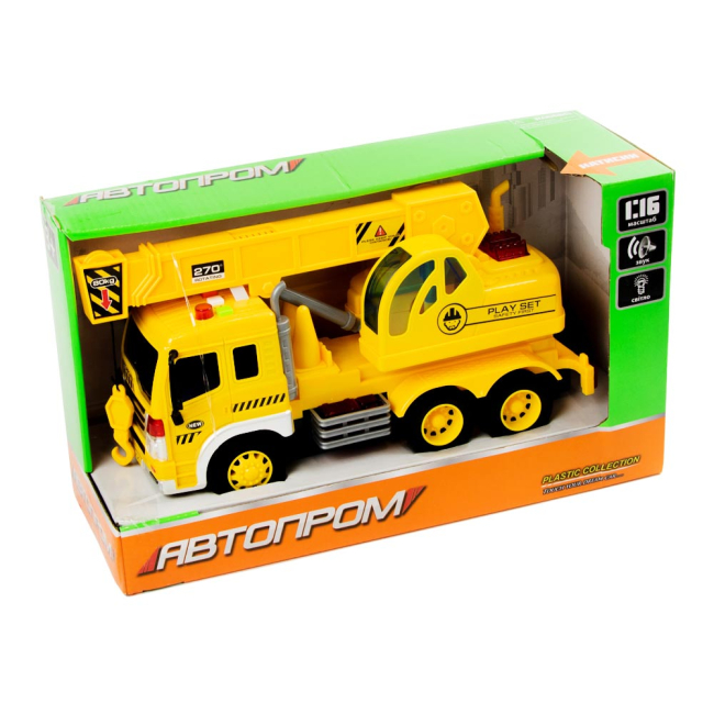 Транспорт и спецтехника - Строительная машина Автопром Кран 1:16 (7670C)#2