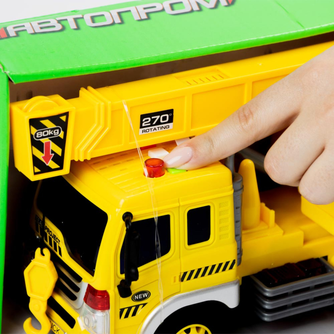 Транспорт и спецтехника - Строительная машина Автопром Кран 1:16 (7670C)#3