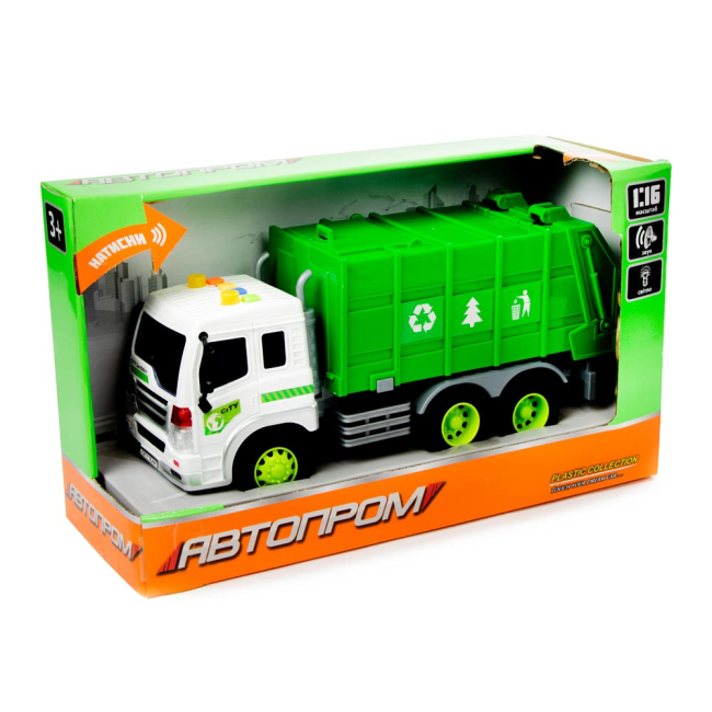 Транспорт и спецтехника - Машина игрушечная Автопром Мусоровоз 1:16 (7671A)#2